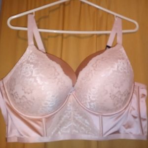 Torrid Blush Colored Push Up Plunge Bra 46D